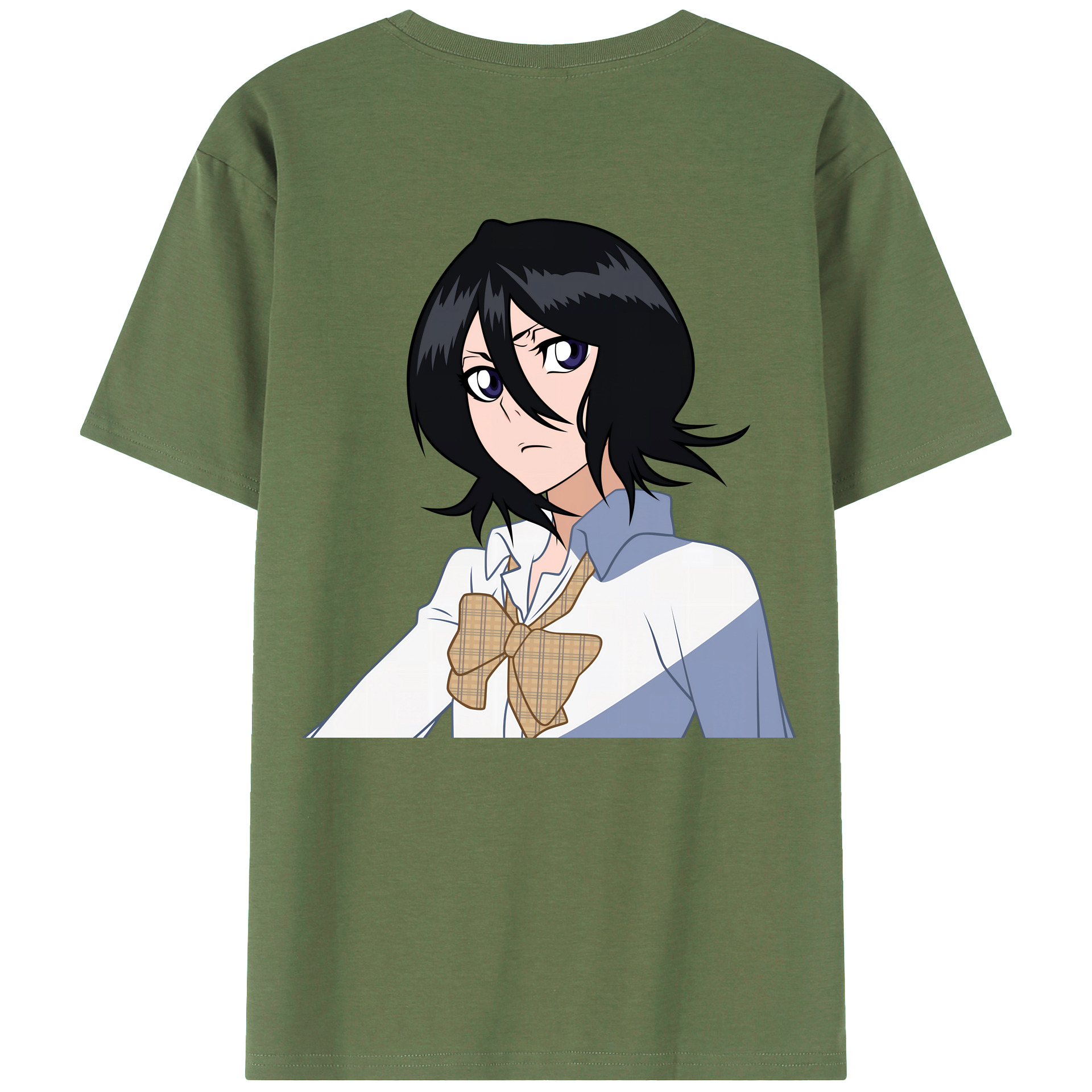 （画像用） ブリーチ 朽木ルキア BLEACH Kuchiki Rukia 綿100％ メンズ半袖Tシャツ（バックプリント） 通気性
